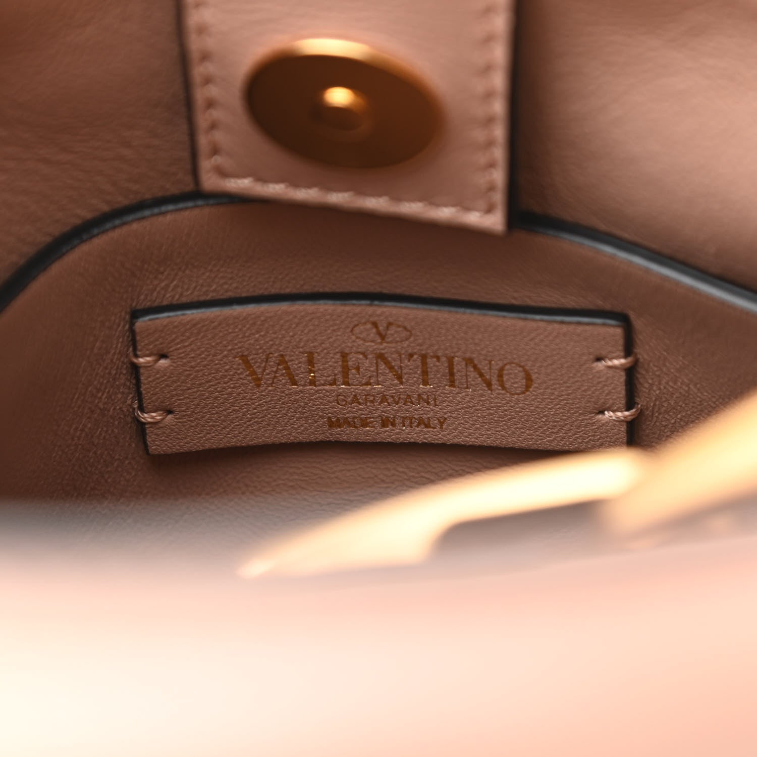 Valentino Garavani Nappa Small Roman Stud The Handle Bag Rose Cannelle 6 of 9