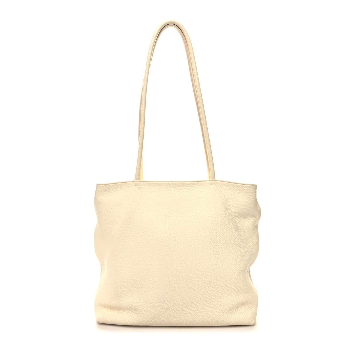 Grained Calfskin Medium Portfolio Tote Ivory