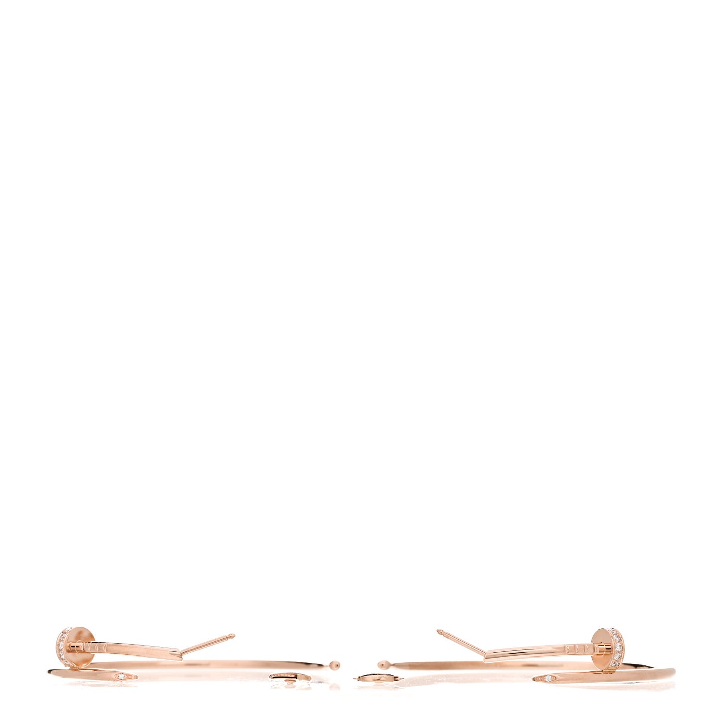 18K Pink Gold Diamond Juste Un Clou Hoop Earrings