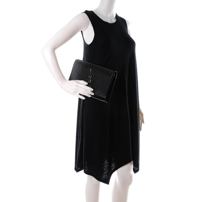 Saint Laurent Textured Patent Monogram Large Belle De Jour Clutch Black 2 of 7