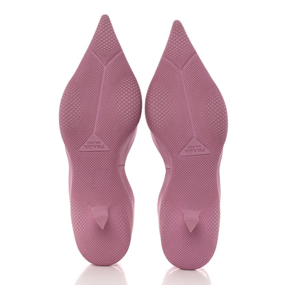 Prada Nylon Flower Pointed Toe 45mm Slingback Pumps 39.5 Primula 5 of 11