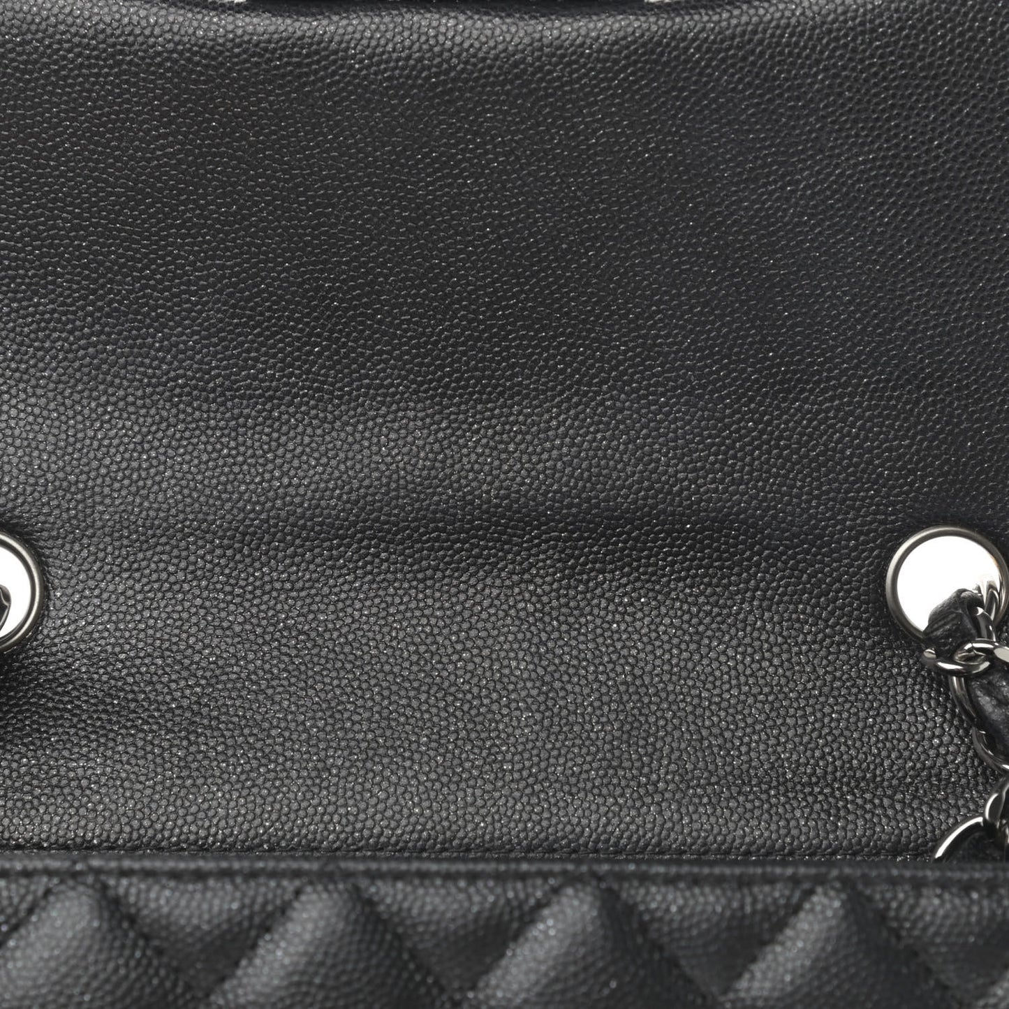 Iridescent Caviar Quilted Mini Rectangular Flap Black
