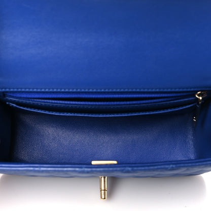 Chanel Lambskin Quilted Mini Top Handle Rectangular Flap Blue 5 of 11