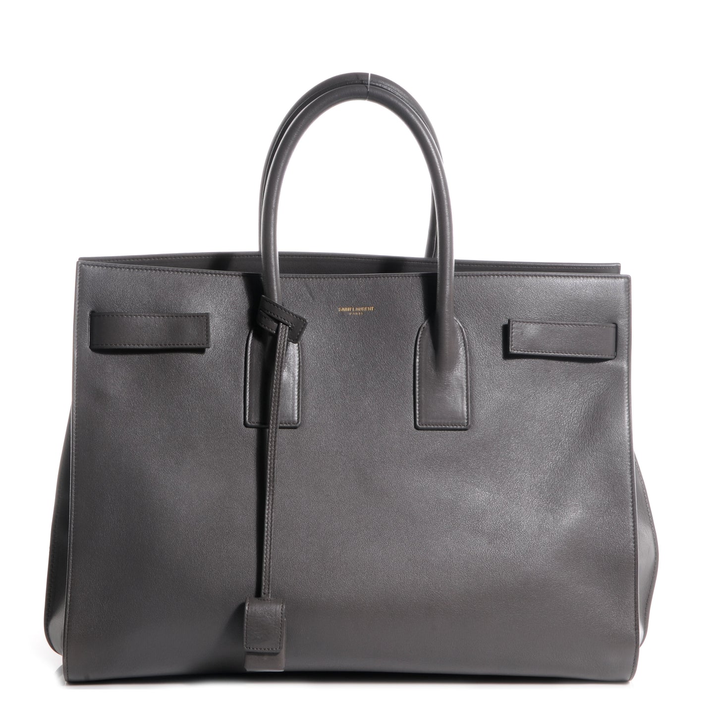 Leather Large Sac de Jour Carryall Grey