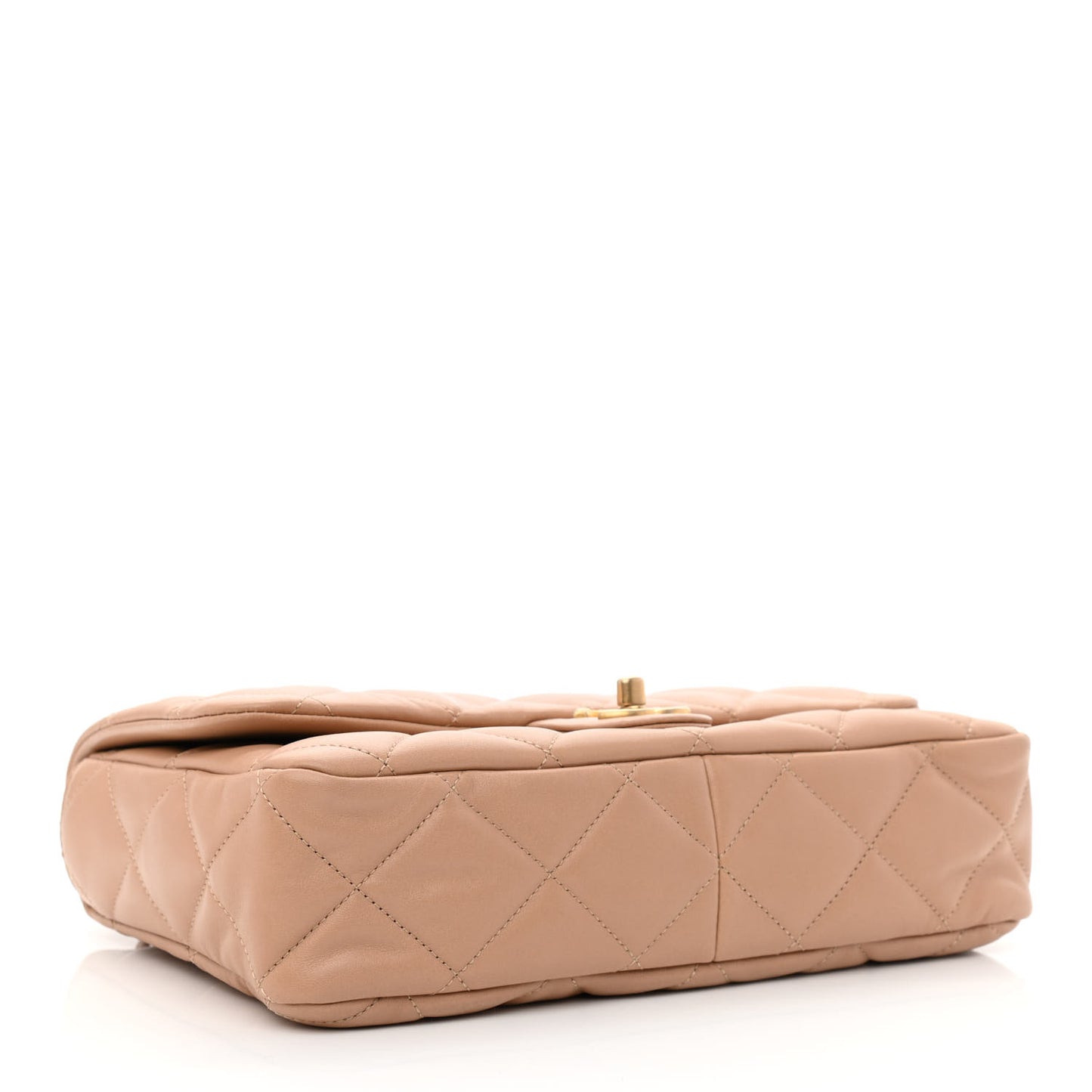 Lambskin Quilted Large CC Funky Town Flap Beige