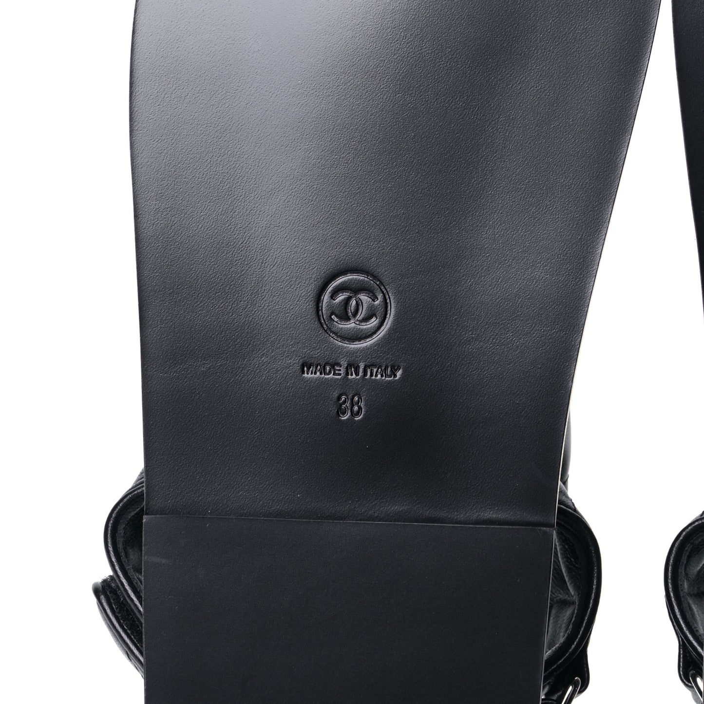 Lambskin Velcro Dad Sandals 38 Black