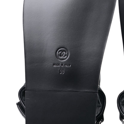 Chanel Lambskin Velcro Dad Sandals 38 Black 8 of 8