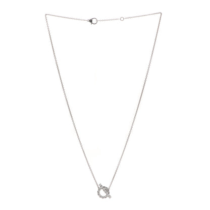 Hermes 18K White Gold Diamond Finesse Pendant Necklace 3 of 5
