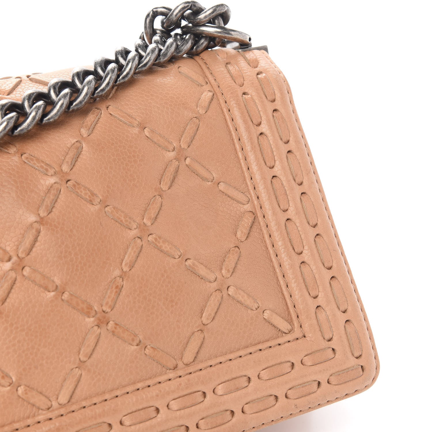 Chanel Caviar Stitched Medium Boy Flap Dark Beige 10 of 11