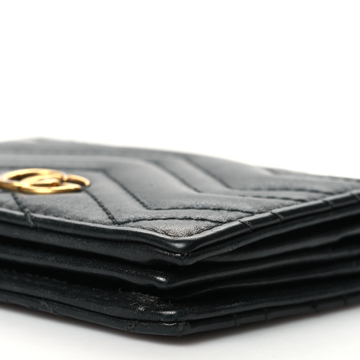 Gucci Calfskin Matelasse GG Marmont Card Case Black 10 of 12