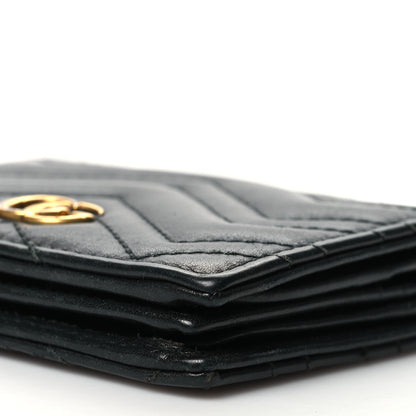 Gucci Calfskin Matelasse GG Marmont Card Case Black 10 of 12