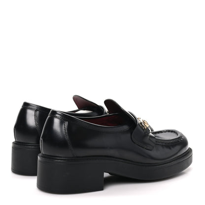 Gucci Calfskin Horsebit Womens Lug Sole Loafers 37 Black 5 of 9