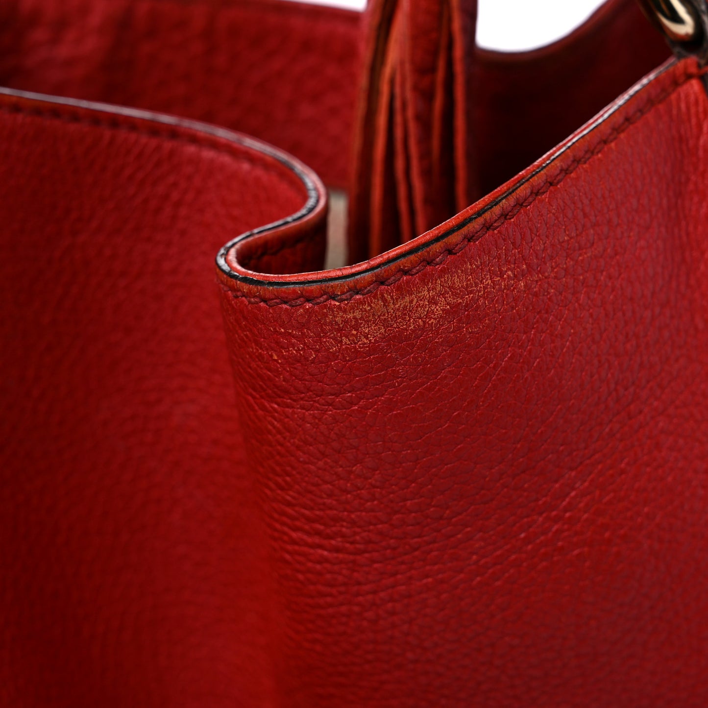 Pebbled Calfskin Medium Soho Shoulder Bag Red