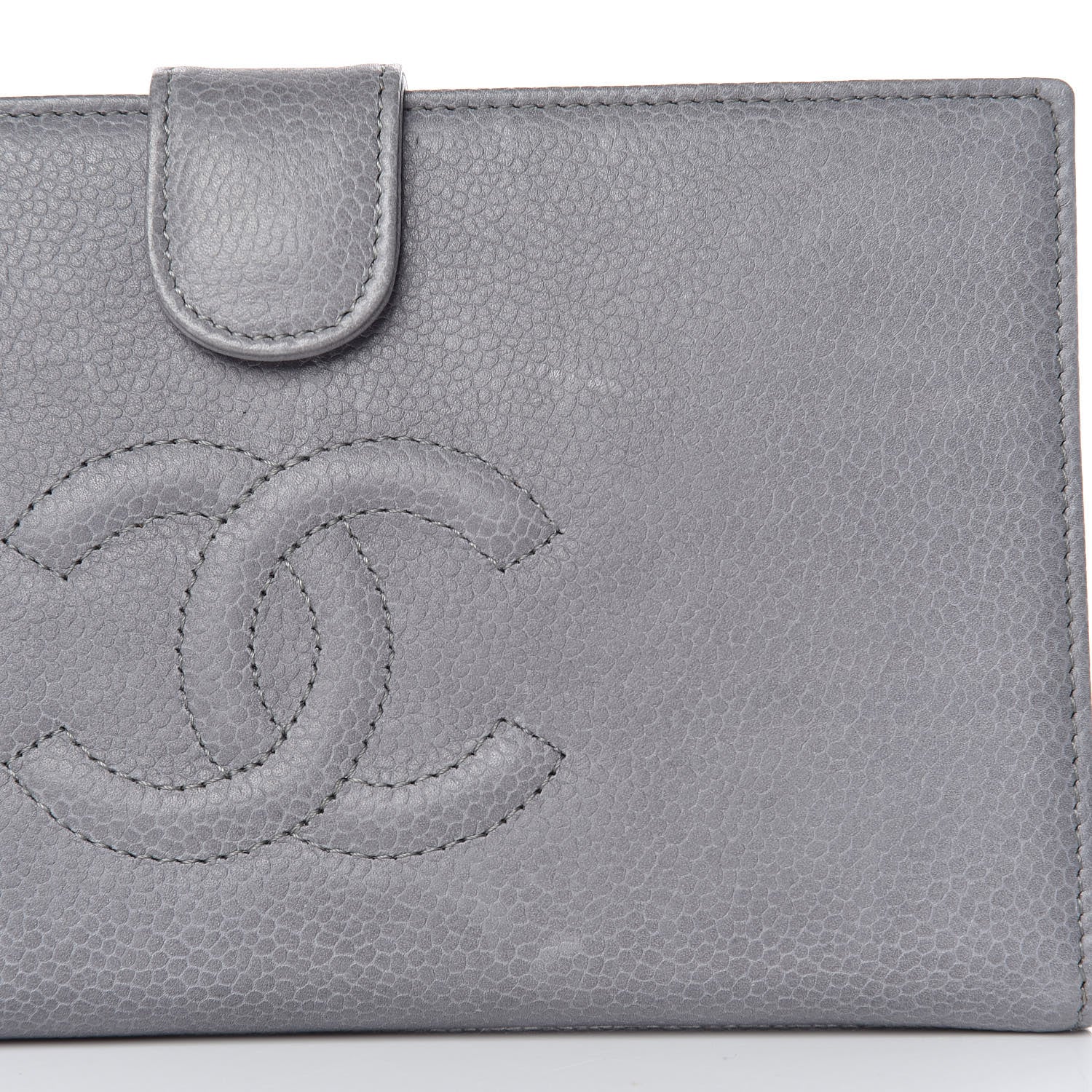 Chanel Caviar Timeless CC French Wallet Grey 10 of 13