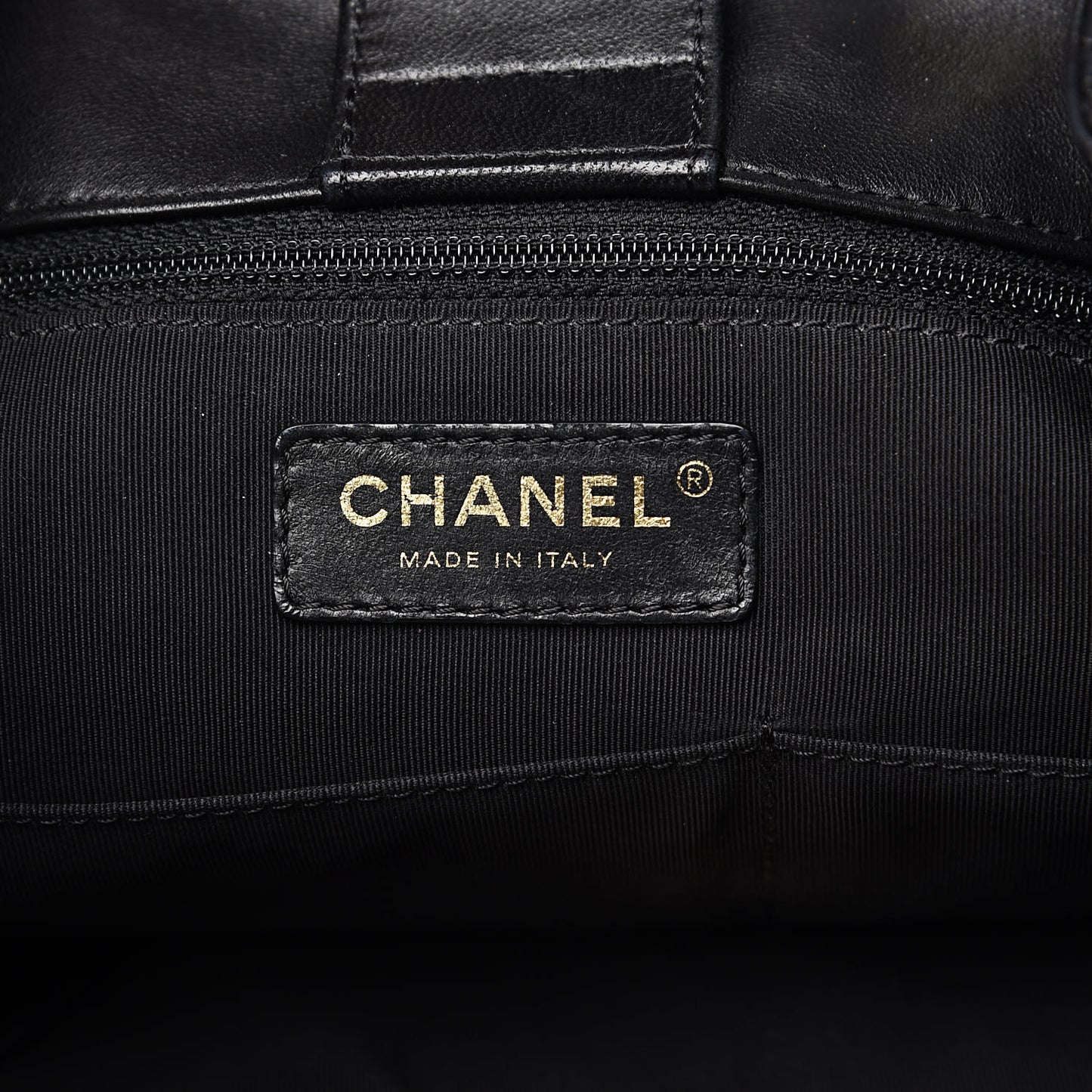 Lambskin Quilted Large Drawstring Bag Black