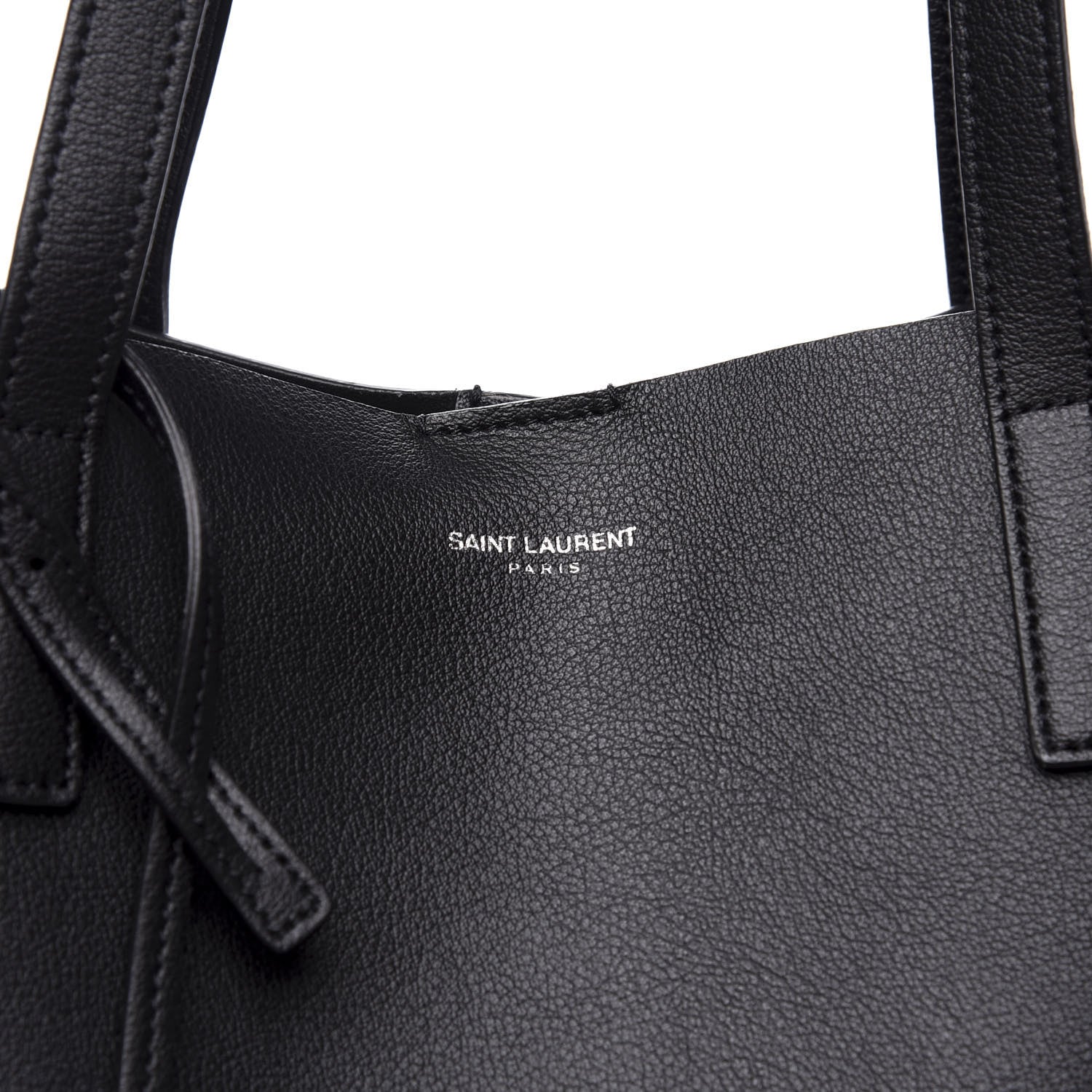 Saint Laurent Calfskin Large Fringe Shopping Tote Black 11 of 15