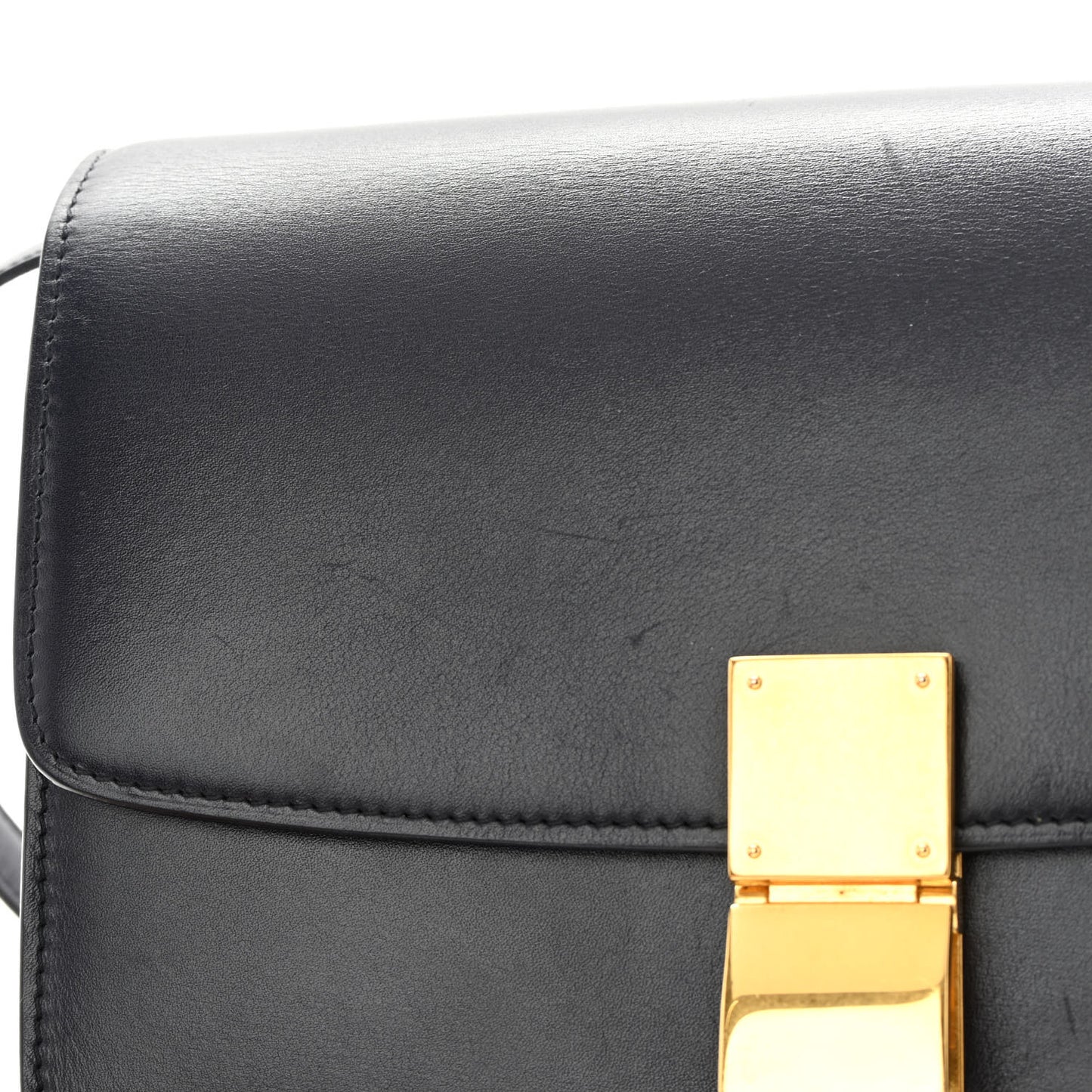 Box Calfskin Medium Classic Box Flap Bag Navy