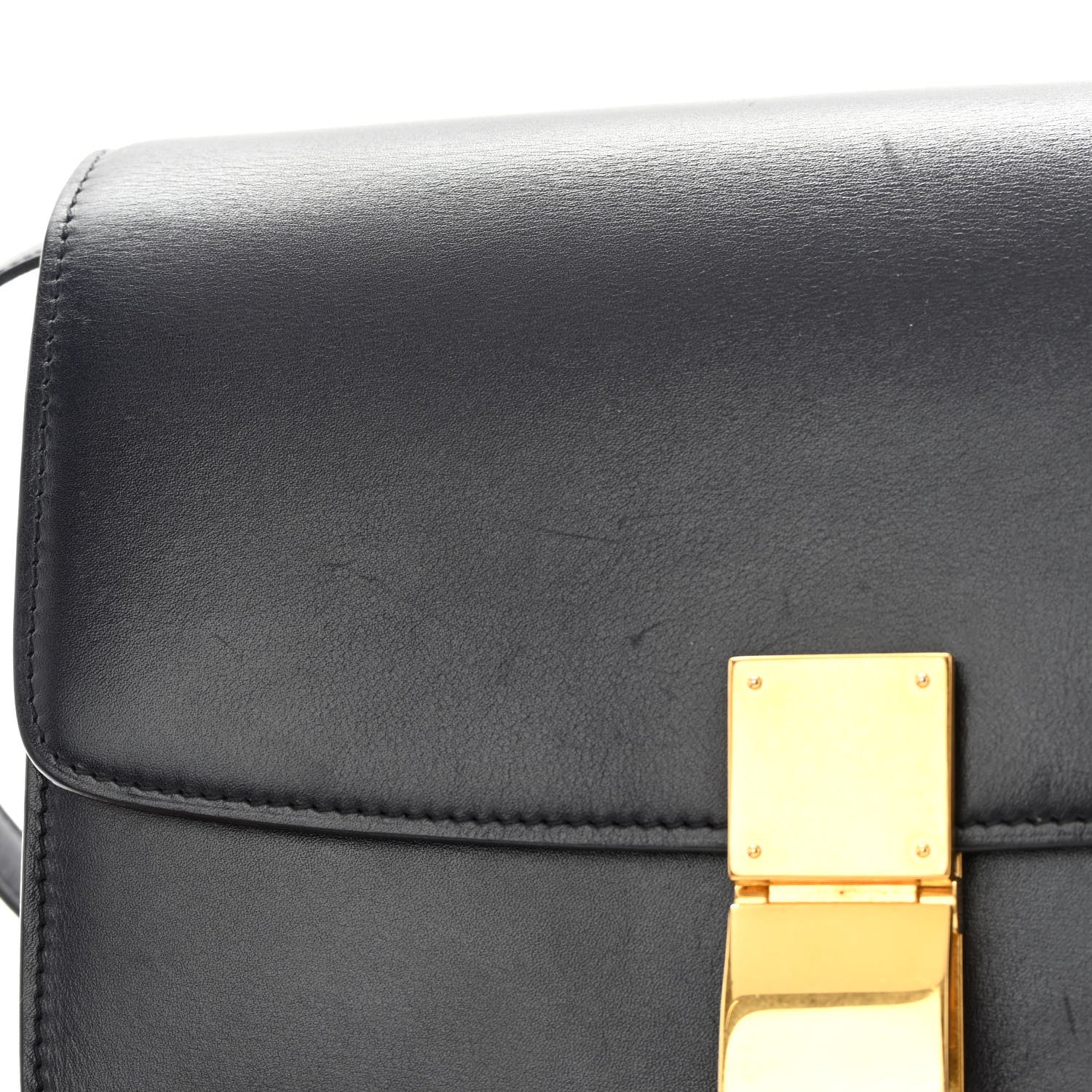 Celine Box Calfskin Medium Classic Box Flap Bag Navy 16 of 17