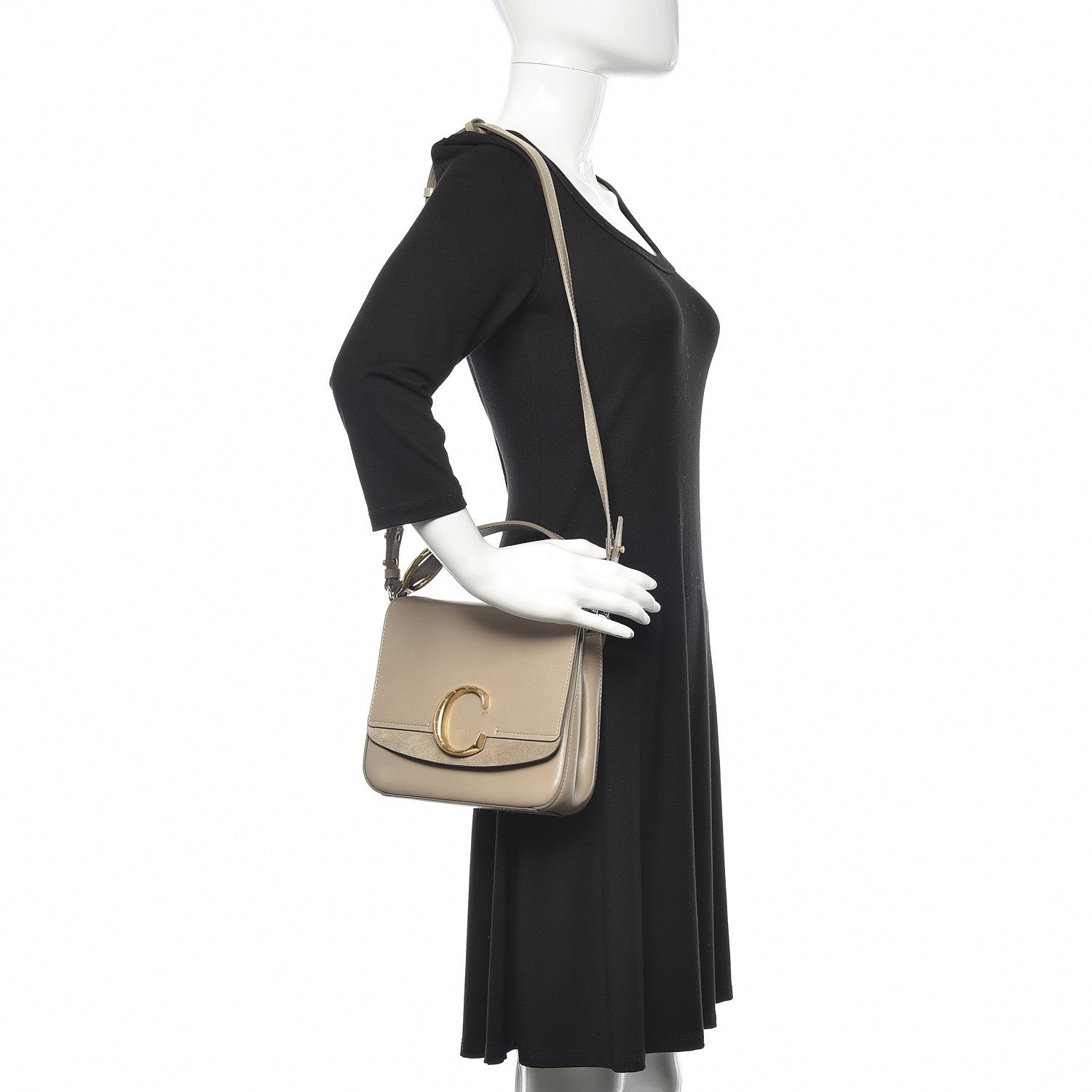 Chloe Calfskin Small C Double Carry Motty Grey 2 of 10