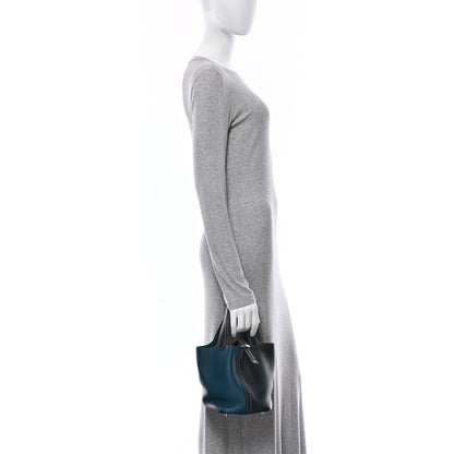Hermes Taurillon Clemence Casaque Picotin Lock  18 MM Vert Bosphore Deep Bleu 2 of 10