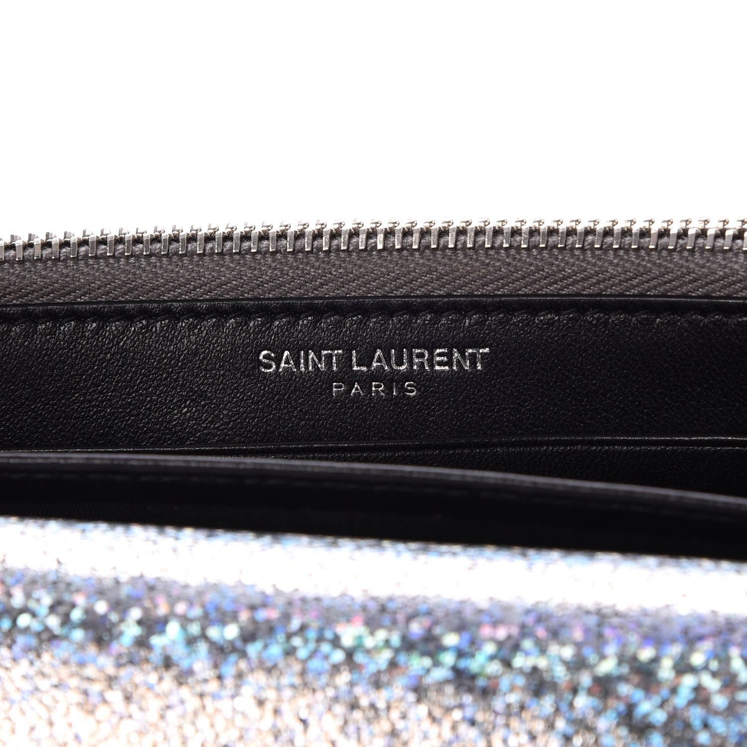 Saint Laurent Metallic Crackled Calfskin Monogram Sunset Chain Wallet Star Light 7 of 7