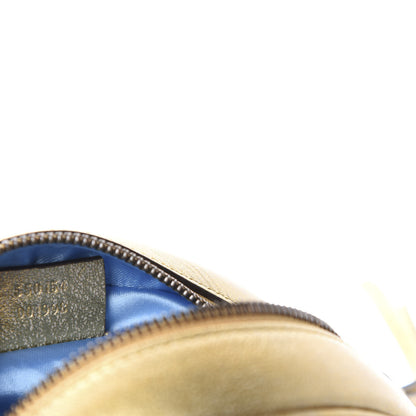 Gucci Metallic Calfskin Matelasse Mini GG Marmont Round Shoulder Bag Gold Pink 9 of 10
