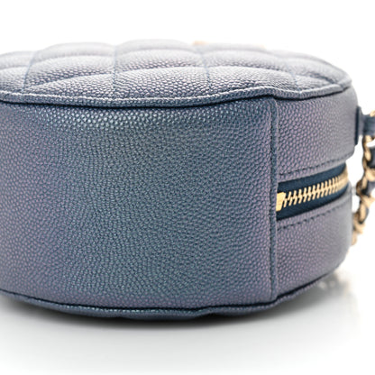 Chanel Iridescent Caviar Quilted Round Clutch With Chain Blue 10 of 10