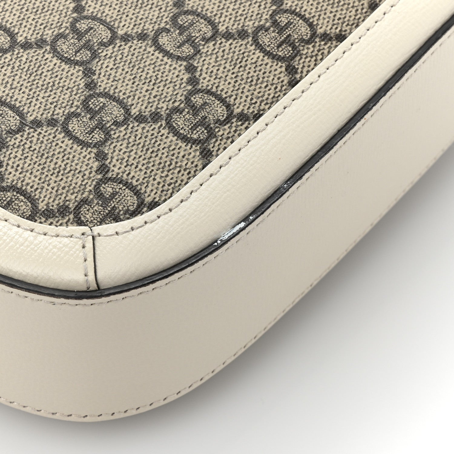 Gucci GG Supreme Monogram Web Mini Horsebit 1955 Shoulder Bag Beige Mystic White 10 of 11