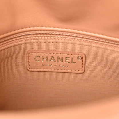 Chanel Shiny Calfskin Quilted Small Supple Twins Hobo Bag Brown 6 of 11