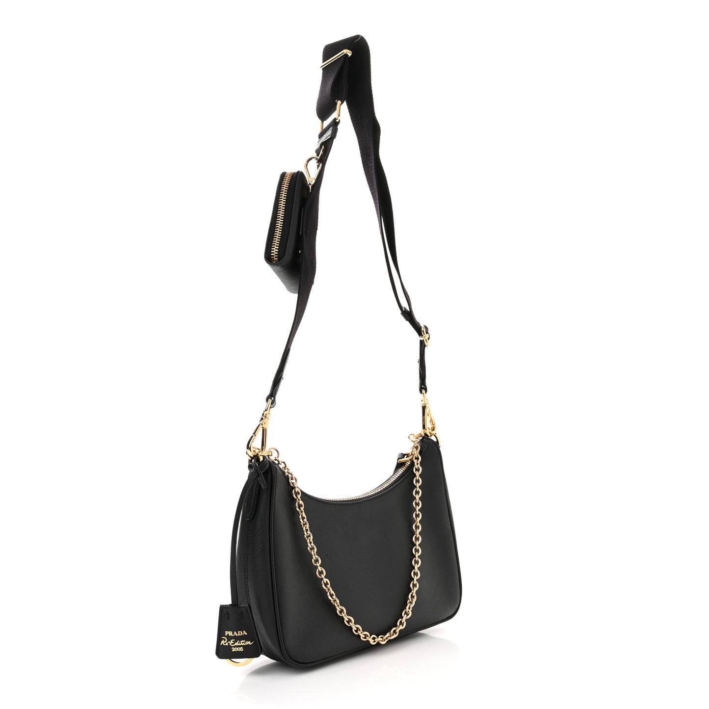 Saffiano Lux Re-Edition 2005 Shoulder Bag Black