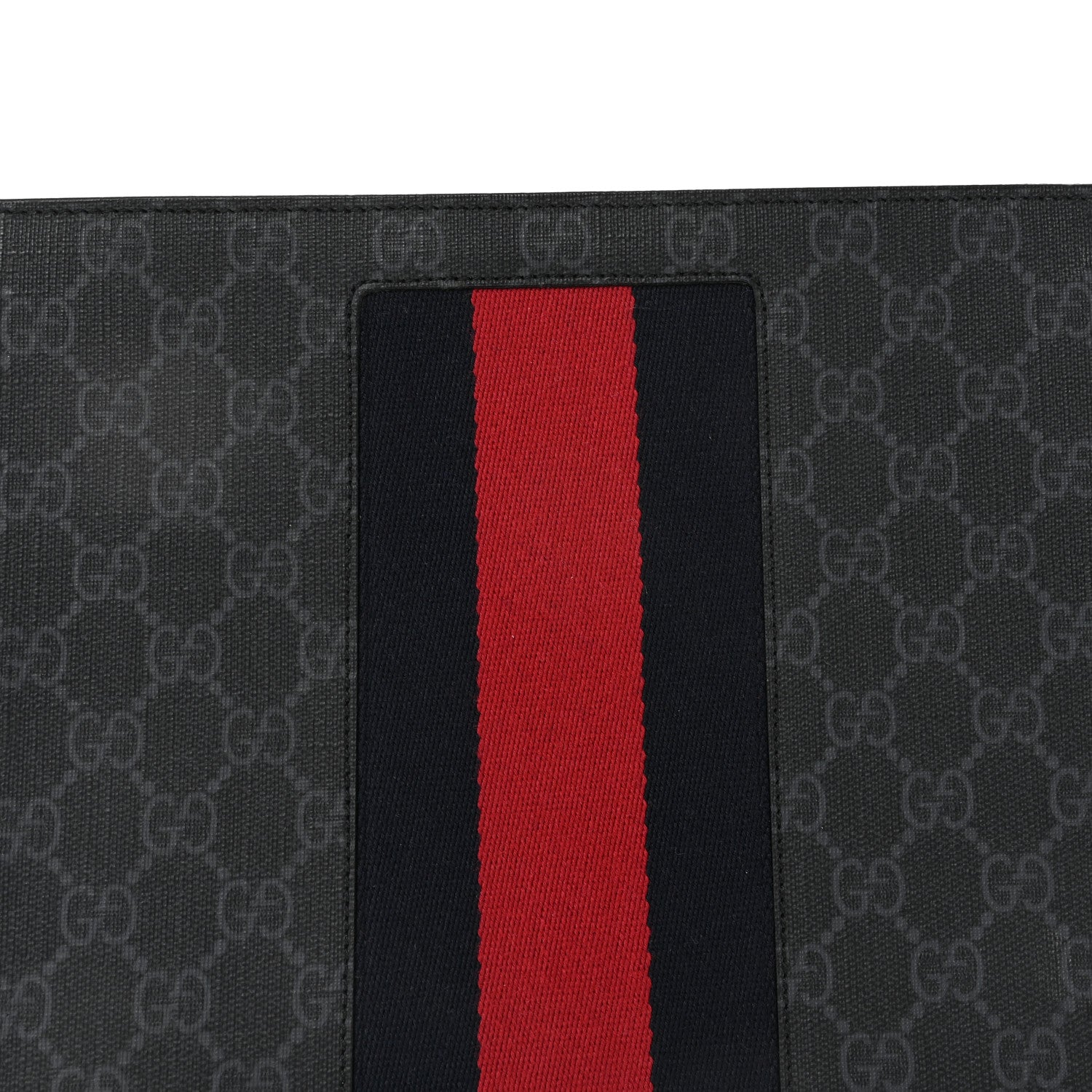 Gucci GG Supreme Monogram Selleria Calfskin Web New Web Cosmetic Case Black 8 of 8