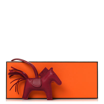 Hermes Milo Lambskin Grigri Rodeo Horse Bag Charm PM Rubis 4 of 4