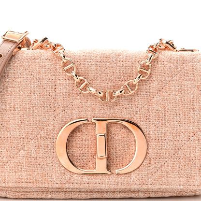 Christian Dior Linen Macrocannage Small Caro Bag Rose 7 of 9