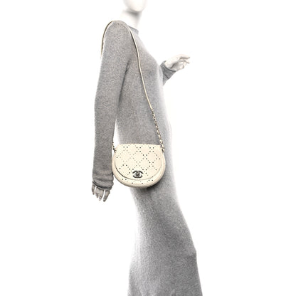 Chanel Caviar Perforated Messenger Bag White 2 of 12