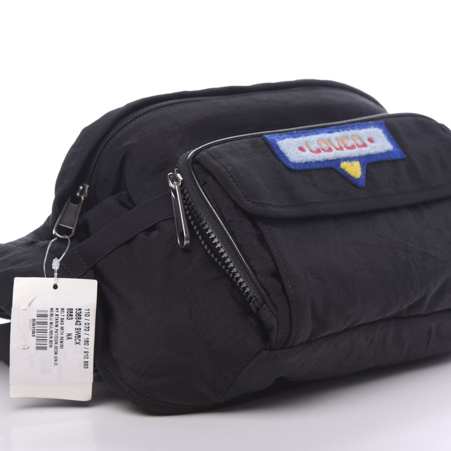Gucci Nylon 80s Logo Patch Belt Bag Black 10 of 11