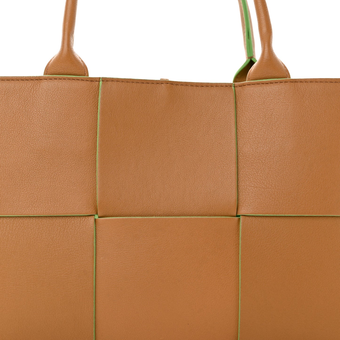 Nappa Intrecciato Small Arco Tote Carmel Pistachio