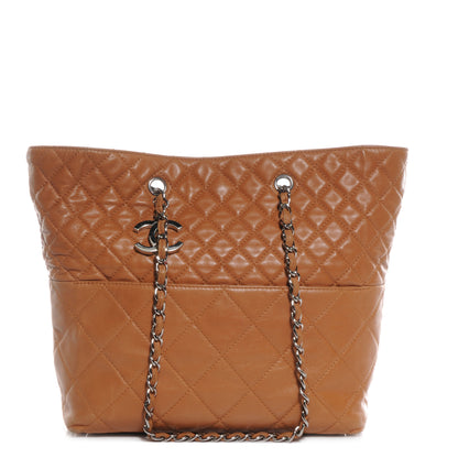 Chanel Calfskin Quilted In the Business North South Tote Light Brown 1 of 8