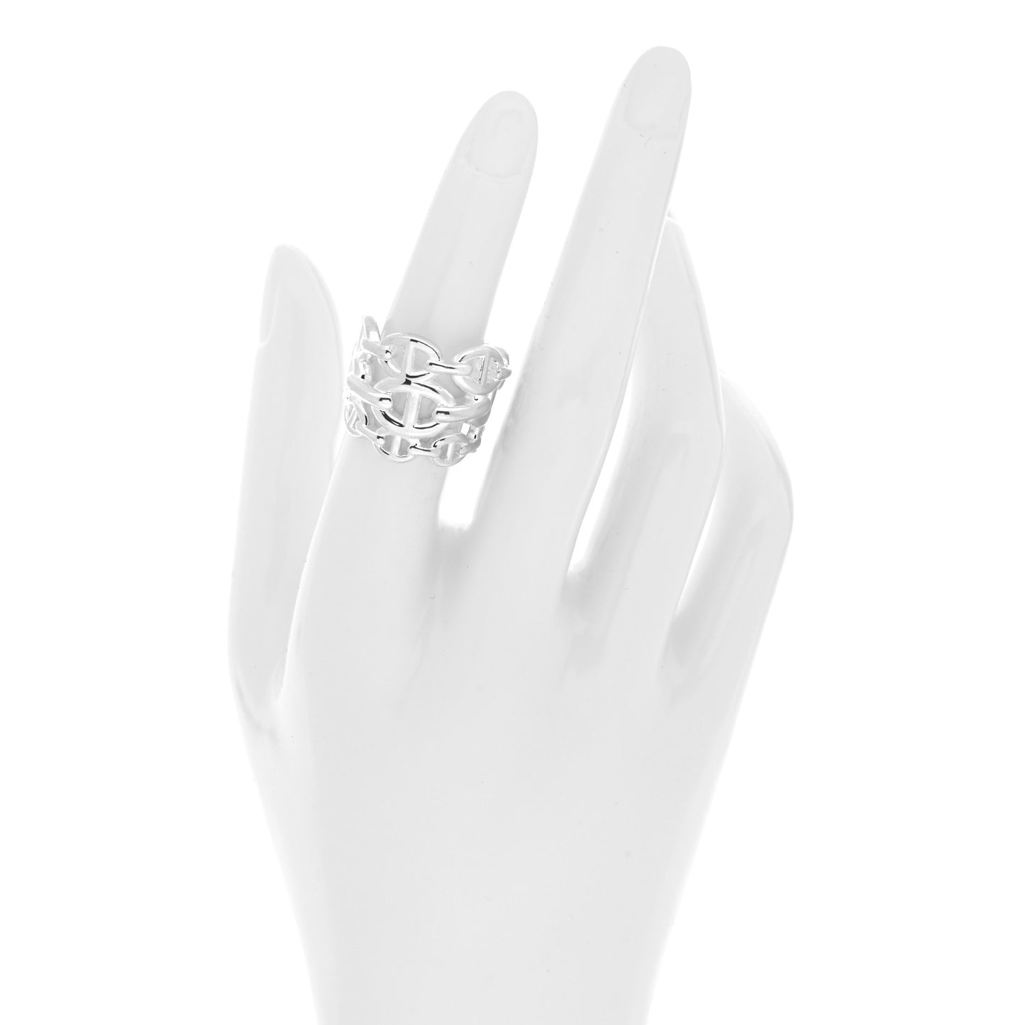Sterling Silver GM Chaine d'Ancre Enchainee Band Ring 51 5.75