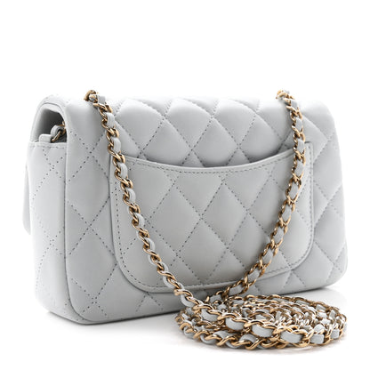 Chanel Lambskin Quilted Extra Mini Rectangular Flap Light Blue 3 of 11
