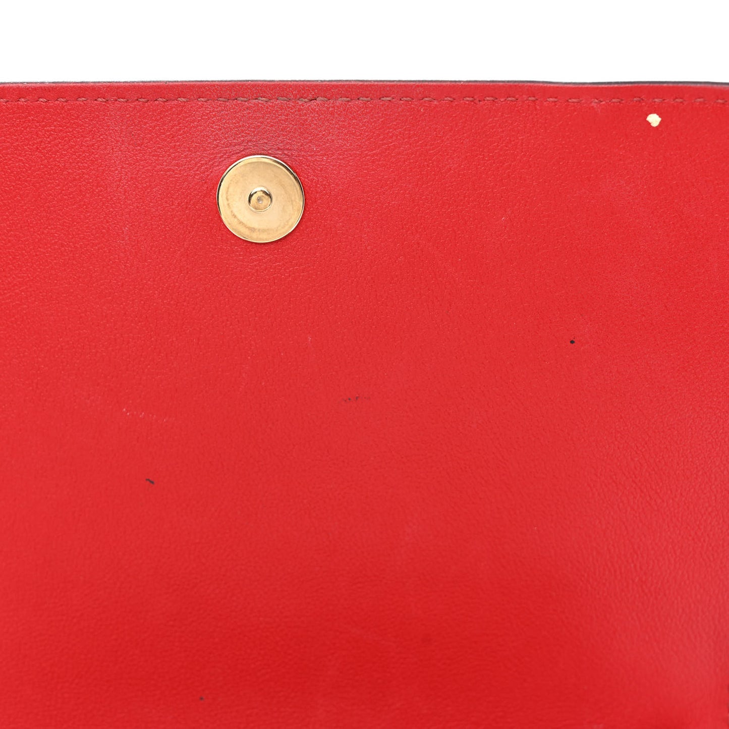 Calfskin VLogo Inlay Chain Pouch Rouge Pur White