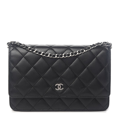 Chanel Lambskin Quilted Wallet On Chain WOC Black 1 of 10