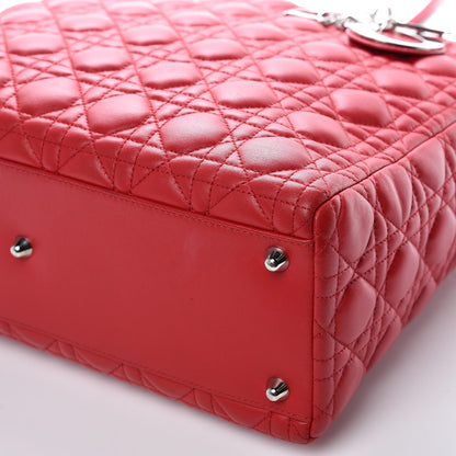 Christian Dior Lambskin Cannage Large Lady Dior Red 11 of 15