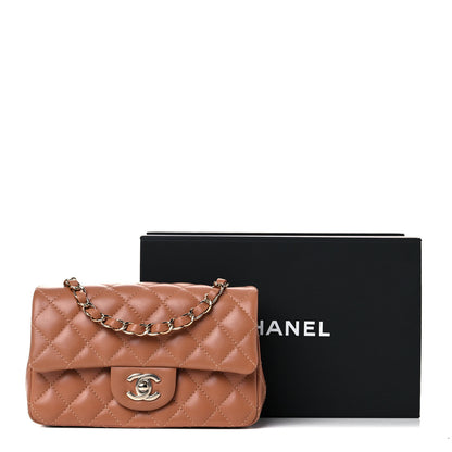 Chanel Lambskin Quilted Mini Rectangular Flap Brown 9 of 9