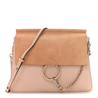 Chloe Calfskin Suede Medium Faye Shoulder Bag  Cement Pink 1 of 12
