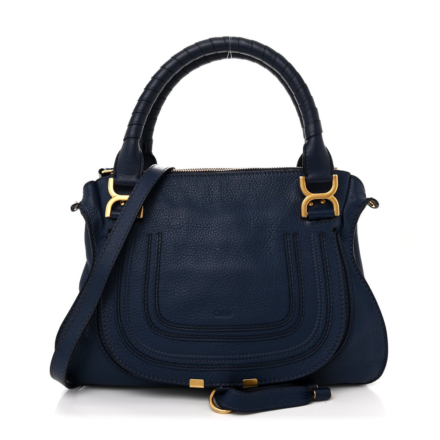 Calfskin Medium Marcie Satchel Scuba Blue