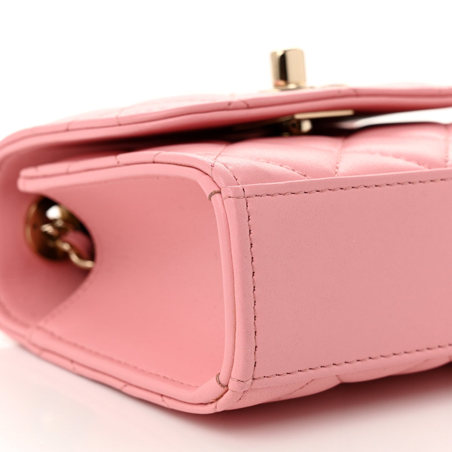 Lambskin Quilted Mini Trendy CC Clutch With Chain Pink