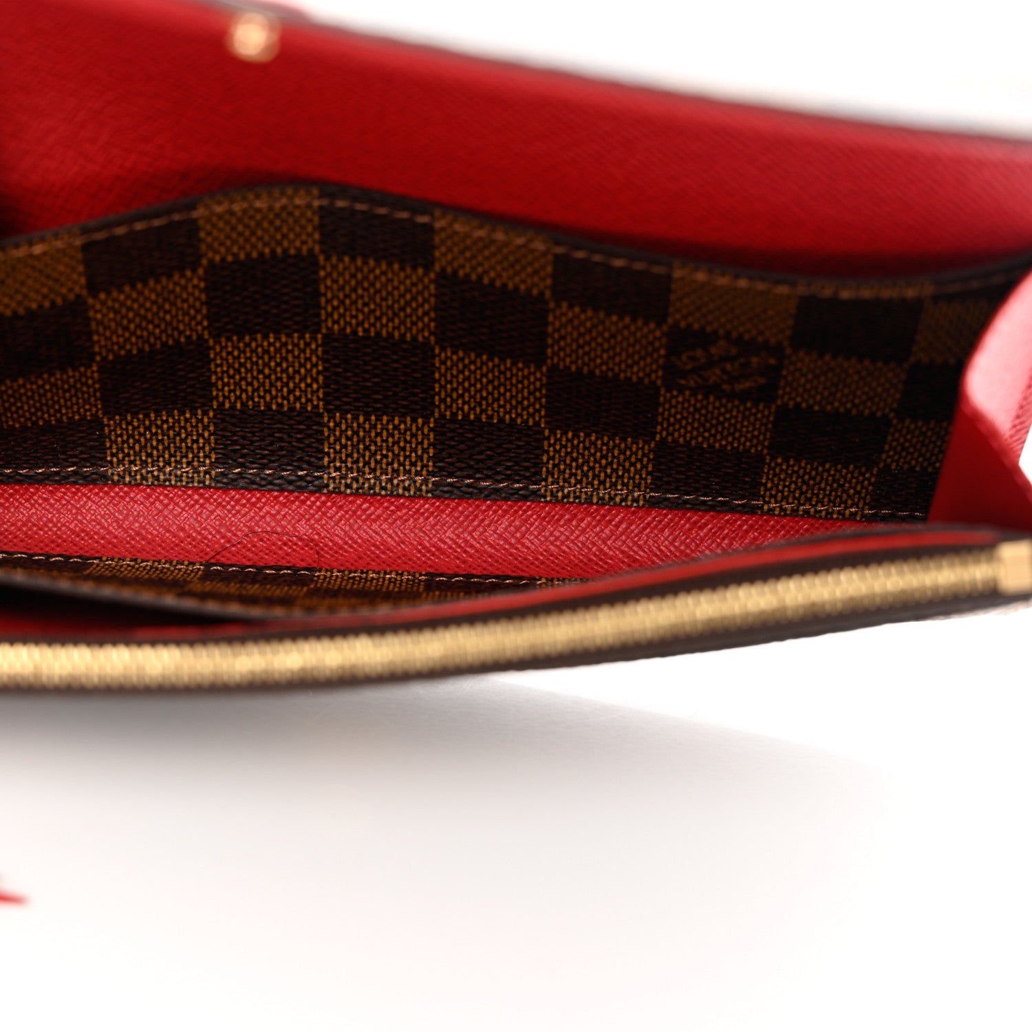 Louis Vuitton Damier Ebene Emilie Wallet Red 5 of 7