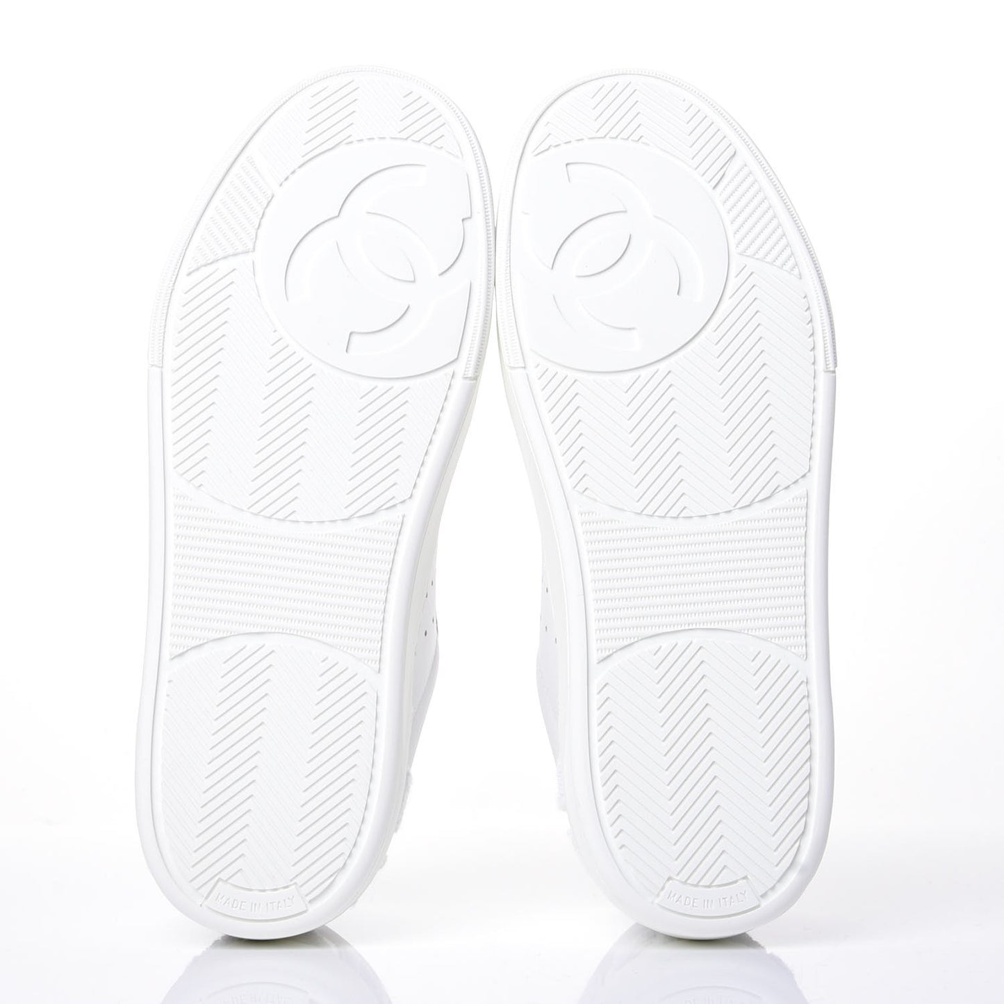 Calfskin Womens Logo Sneakers 38 White