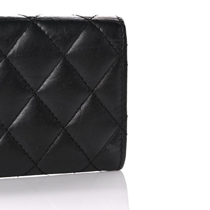 Chanel Aged Calfskin Quilted Reissue Flap Card Holder Black 13 of 15