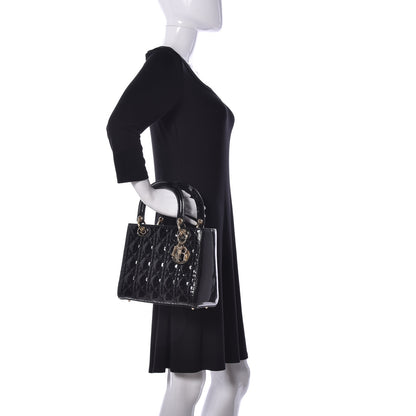 Christian Dior Patent Cannage Medium Lady Dior Black 3 of 9